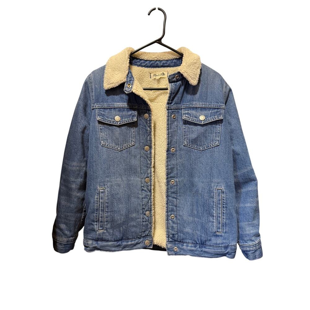 Madewell Women’s Oversized Sherpa Lined Denim Trucker Jacket Size  S